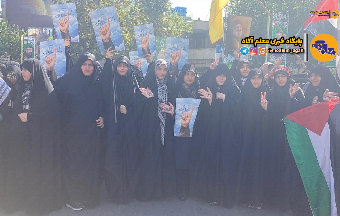 تجمع فرهنگیان و دانش‌آموزان تهرانی در پی شهادت سید حسن نصرالله
