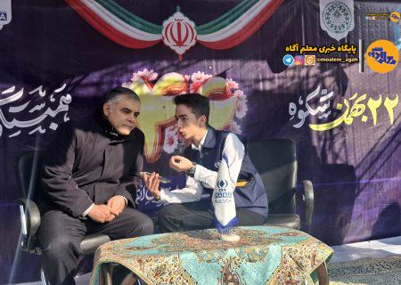 گفت‌وگوی وزیر نفت با دانش‌آموزخبرنگاران پانا در راهپیمایی ۲۲ بهمن