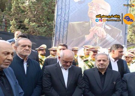 آیین وداع با پیکر ناصر قفلی خیر مدرسه ساز با حضور رئیس جمهور برگزار شد
