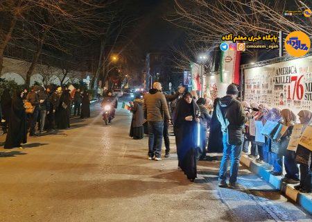 تجمع اعتراضی دانش‌آموزان مقابل دفتر سازمان ملل در تهران